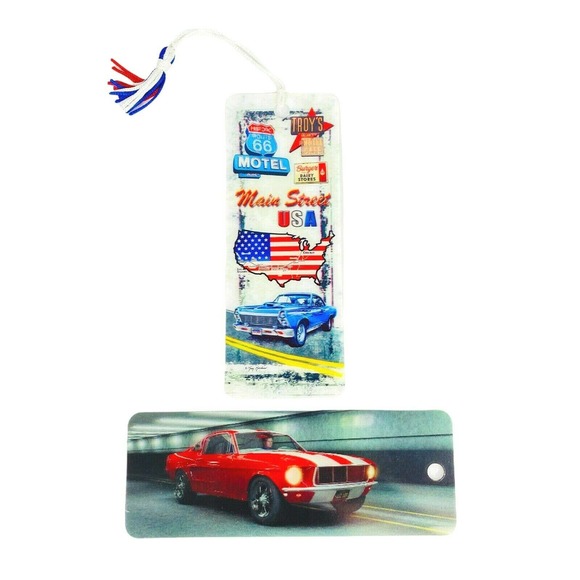 2 Bookmarks 3D Route 66 Americana Ford‎ Mustang - Picture 1 of 5
